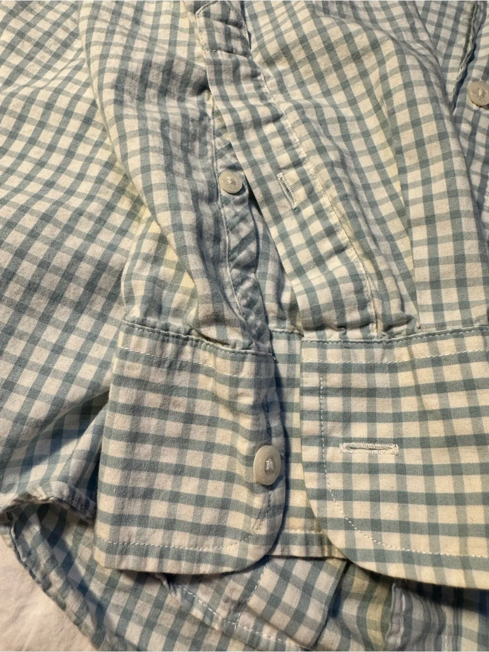 J. Crew. Slim Fit Blue & White Gingham Button Down Shirt Men’s XL 100% Cotton